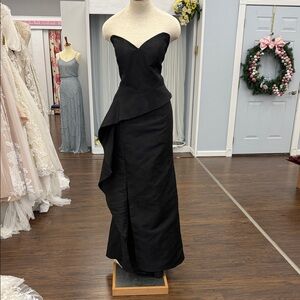 Rina diMontella Black Strapless Maxi Dress